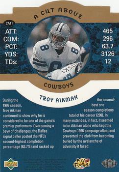 1996 Upper Deck Authenticated Troy Aikman: A Cut Above 3x5 #CA11 Troy Aikman Back