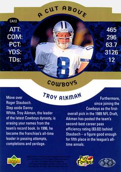 1996 Upper Deck Authenticated Troy Aikman: A Cut Above 3x5 #CA12 Troy Aikman Back