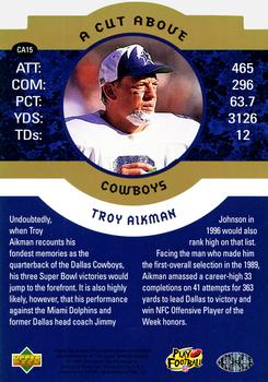 1996 Upper Deck Authenticated Troy Aikman: A Cut Above 3x5 #CA15 Troy Aikman Back