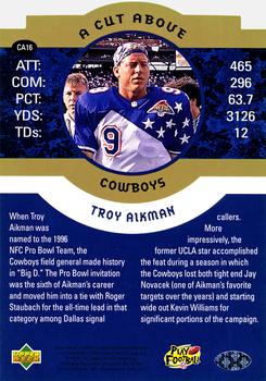1996 Upper Deck Authenticated Troy Aikman: A Cut Above 3x5 #CA16 Troy Aikman Back