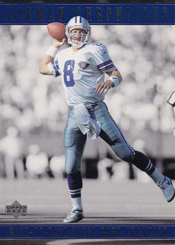 1996 Upper Deck Authenticated Troy Aikman Chronicles 3x5 #TA7 Troy Aikman Front