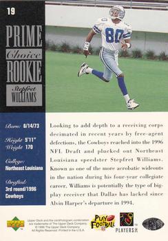 1996 Upper Deck Silver Collection - Prime Choice Rookies #19 Stepfret Williams Back