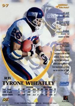 1997 Action Packed - First Impressions #97 Tyrone Wheatley Back