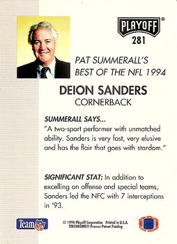 1994 Playoff #281 Deion Sanders Back