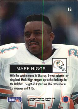 1994 Playoff #18 Mark Higgs Back