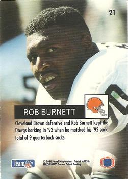 1994 Playoff #21 Rob Burnett Back
