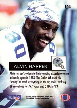 1994 Playoff #104 Alvin Harper Back