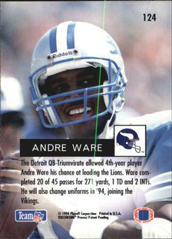 1994 Playoff #124 Andre Ware Back