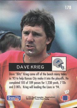 1994 Playoff #178 Dave Krieg Back