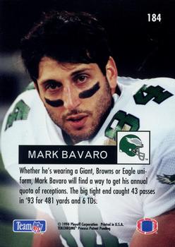 1994 Playoff #184 Mark Bavaro Back