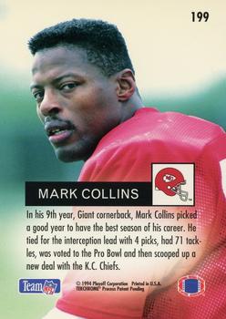 1994 Playoff #199 Mark Collins Back