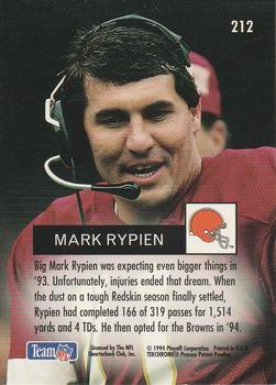 1994 Playoff #212 Mark Rypien Back