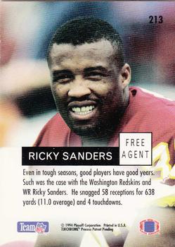 1994 Playoff #213 Ricky Sanders Back