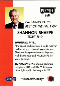 1994 Playoff #268 Shannon Sharpe Back