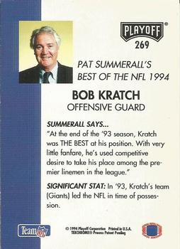 1994 Playoff #269 Bob Kratch Back