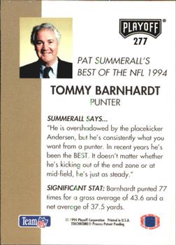 1994 Playoff #277 Tommy Barnhardt Back