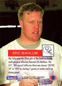 1994 Playoff #305 Eric Mahlum Back