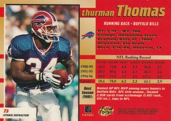1997 Bowman's Best - Atomic Refractors #73 Thurman Thomas Back