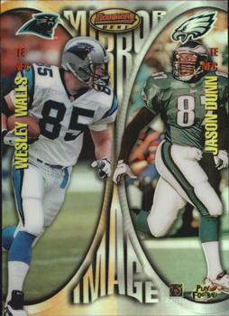 1997 Bowman's Best - Mirror Images Refractors #MI10 Wesley Walls / Jason Dunn / Shannon Sharpe / Rickey Dudley Front