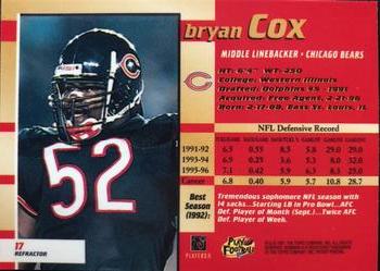 1997 Bowman's Best - Refractors #17 Bryan Cox Back