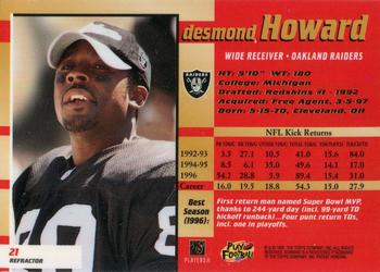 1997 Bowman's Best - Refractors #21 Desmond Howard Back
