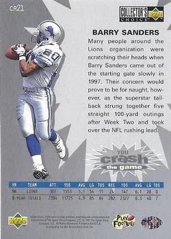 1997 Collector's Choice - You Crash the Game Enhanced Exchange #CR21 Barry Sanders Back