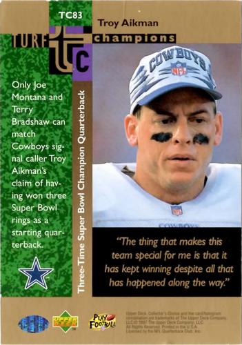 1997 Collector's Choice - Turf Champions 3x5 #TC83 Troy Aikman Back