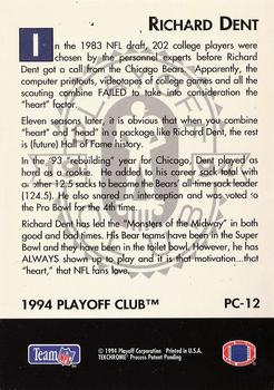 1994 Playoff - Playoff Club #PC-12 Richard Dent Back