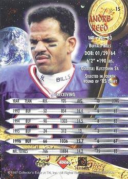 1997 Collector's Edge Excalibur - Non-Foil Parallel #15 Andre Reed Back