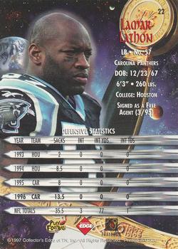 1997 Collector's Edge Excalibur - Non-Foil Parallel #22 Lamar Lathon Back