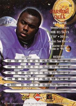 1997 Collector's Edge Excalibur - Non-Foil Parallel #58 Marshall Faulk Back