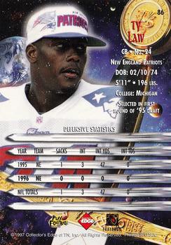 1997 Collector's Edge Excalibur - Non-Foil Parallel #86 Ty Law Back