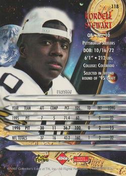 1997 Collector's Edge Excalibur - Non-Foil Parallel #118 Kordell Stewart Back