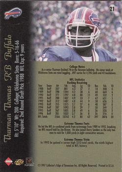 1997 Collector's Edge Extreme - 50-Point #21 Thurman Thomas Back