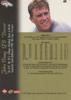 1997 Collector's Edge Extreme - 50-Point #49 John Elway Back