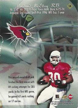 1997 Collector's Edge Extreme - Game Gear Quads #14 Leeland McElroy Back