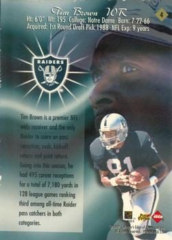 1997 Collector's Edge Extreme - Game Gear Quads #4 Tim Brown Back