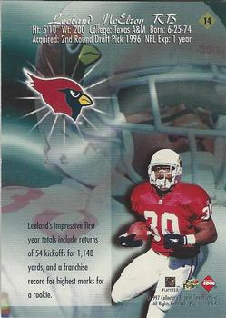 1997 Collector's Edge Extreme - Game Gear Quads #14 Leeland McElroy Back
