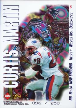 1997 Collector's Edge Masters - Night Games Prisms #5 Curtis Martin Back