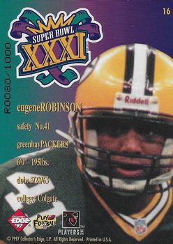 1997 Collector's Edge Masters - Packers Super Bowl XXXI Gold R #16 Eugene Robinson Back