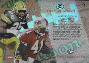 1997 Collector's Edge Masters - Playoff Game Ball Diamond #13 Dorsey Levens /Terry Kirby Back