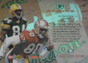 1997 Collector's Edge Masters - Playoff Game Ball Diamond #15 Andre Rison / Jerry Rice Back