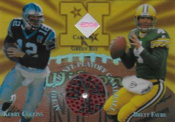 1997 Collector's Edge Masters - Playoff Game Ball Diamond #18 Kerry Collins / Brett Favre Front