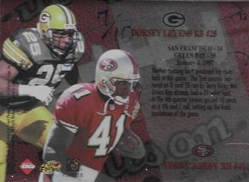 1997 Collector's Edge Masters - Playoff Game Ball Gold Logo #13 Dorsey Levens / Terry Kirby Back