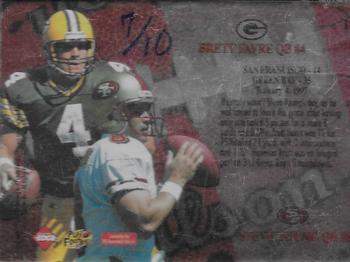 1997 Collector's Edge Masters - Playoff Game Ball Gold Logo #14 Brett Favre / Steve Young Back