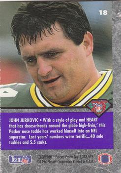 1994 Playoff Contenders #18 John Jurkovic Back