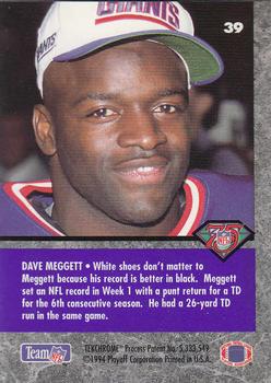 1994 Playoff Contenders #39 Dave Meggett Back
