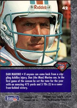 1994 Playoff Contenders #42 Dan Marino Back
