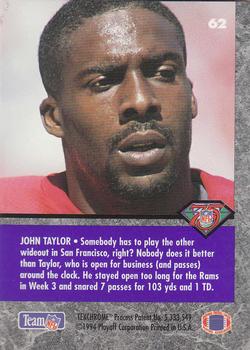 1994 Playoff Contenders #62 John Taylor Back