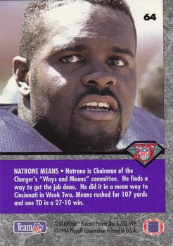 1994 Playoff Contenders #64 Natrone Means Back